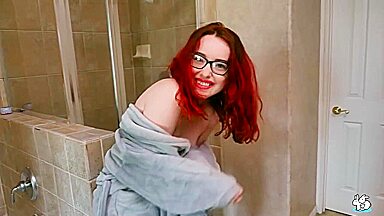Monica Ice and Zed Pedals - Redhead With Glasses Gets A Facial