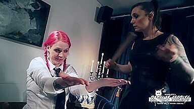Lyla Las Vegas in Hot school girl gets punished by German dominatrix Lady Velvet Steel PT 2