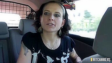 Amazing tattooed hitchhiker getting fucked hard - Marie